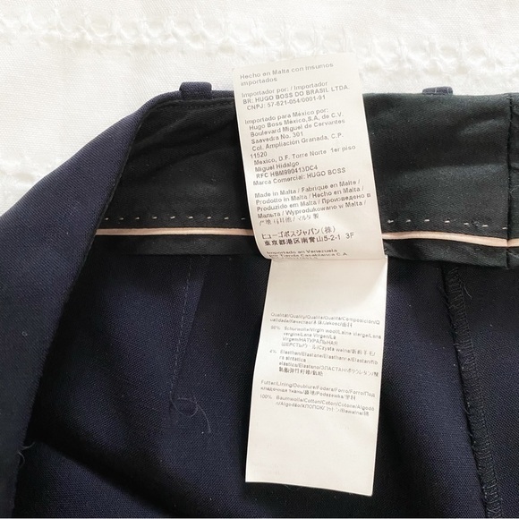 BOSS HUGO BOSS WOMEN'S WOOL BLEND NAVY DIESEL STRASSE DRESS PANTS - 4 - Picture 9 of 9